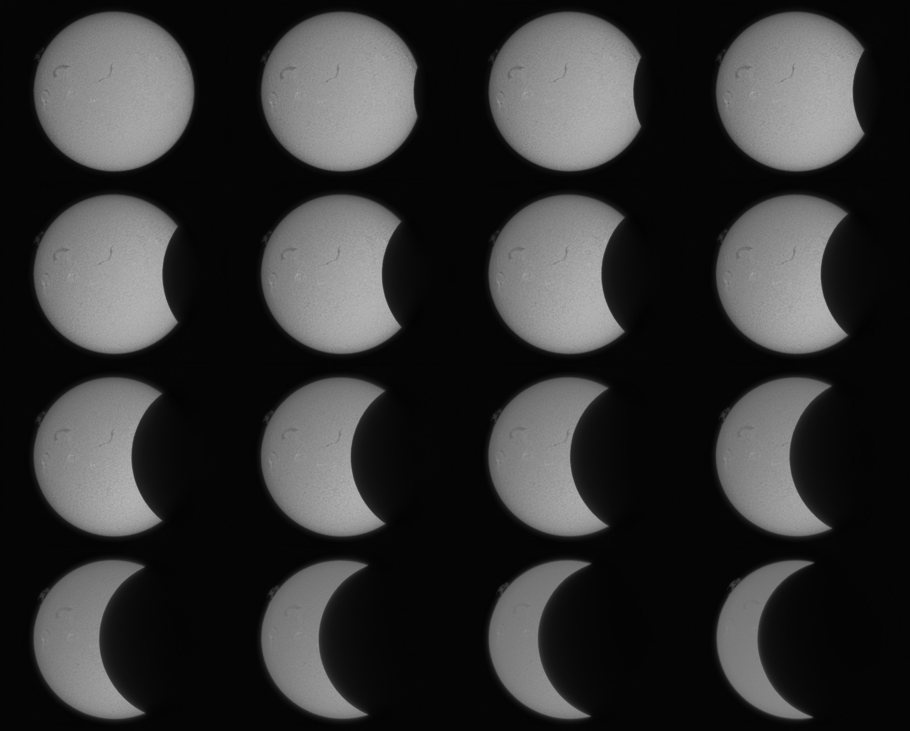 Partielle Sonnenfinsternis 12. August 2026, H-Alpha-Sequenz, von Lucas Gatsas
